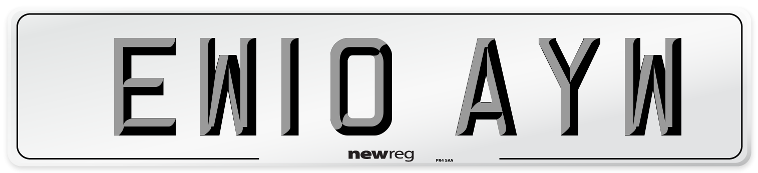 EW10 AYW Number Plate from New Reg